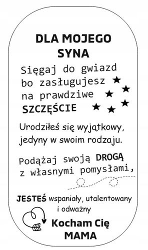 Srebrny Nieśmiertelnik Grawer Prezent dla Syna od Mamy Naszyjnik Męski BOX na Arena.pl