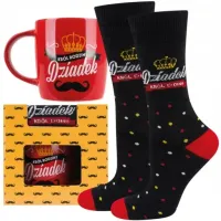 WESOŁE SKARPETKI MĘSKIE BAWEŁNIANE SOXO PREZENT NA DZIEŃ BABCI I DZIADKA