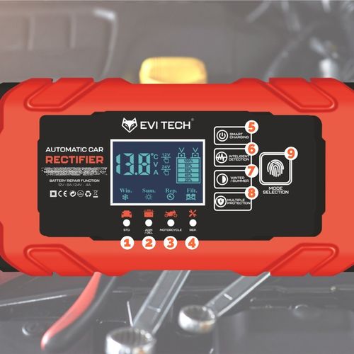 Prostownik do akumulatorów samochodowy 12V 24V AUTOMATYCZNY funkcja NAPRAWY na Arena.pl