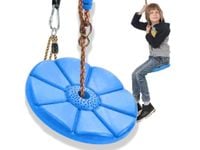 Huśtawka ogrodowa dla dzieci okrągła dysk mocna wisząca siedzisko niebieski