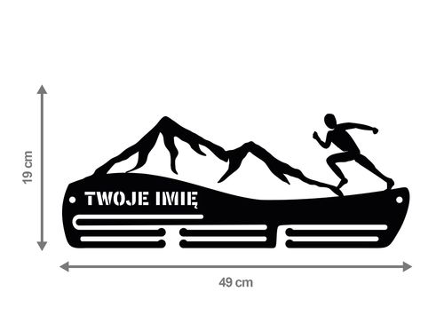 Wieszak na medale GÓRY RUN twoje imię dowolny tekst 80.1 na Arena.pl