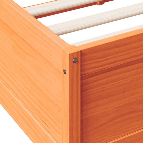 Łóżko z regałem, bez materaca, woskowy brąz, 90x200 cm, sosnowe na Arena.pl