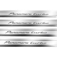 Listwa progowa PORSCHE PANAMERA 971 Stal nierdzewna 304 połysk czarny napis