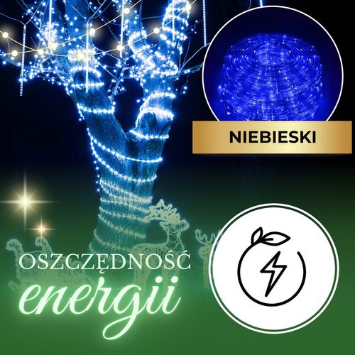 Wąż świetlny 240 Led niebieski 10m z programatorem IP44 na Arena.pl