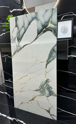 Gres polerowany 120x60 ZŁOTE REFLEKSY marmur Ice Blue WYSOKI POŁYSK - HIT! na Arena.pl