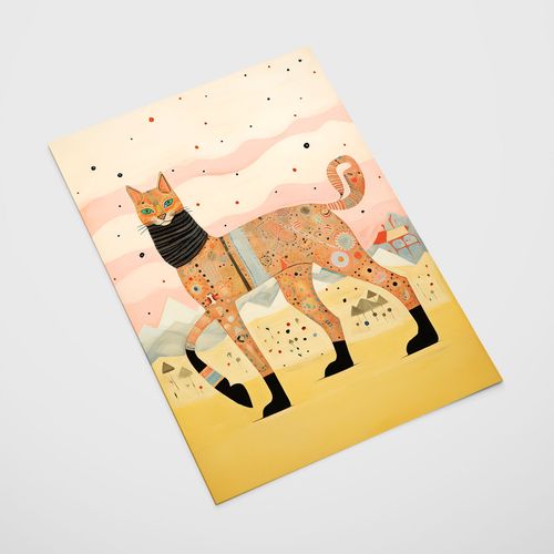 Plakat ilustracja wysoki kot 30x40 cm na Arena.pl