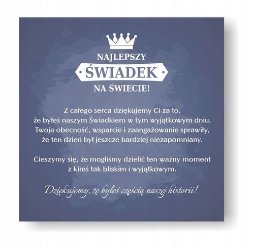 PODZIĘKOWANIE DLA ŚWIADKÓW BOX DLA ŚWIADKA I ŚWIADKOWEJ PREZENT DLA ŚWIADKA na Arena.pl