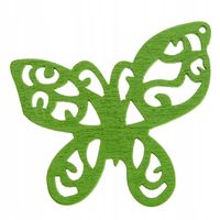 Drewniana zawieszka MOTYL ażur 50mm zielony 1szt.