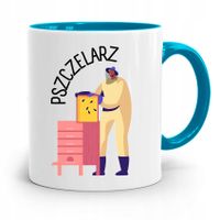Kubek Błękitny Dla Pszczelarza Pszczelarz Z Nadrukiem Ze Zdjęciem