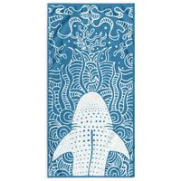 Ręcznik plażowy SHARK 90x180 niebieski welur frotte DecoKing