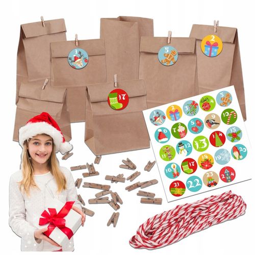 Kalendarz Adwentowy DUŻE Torebki Pusty Do Wypełnienia DIY Zrób To Sam na Arena.pl