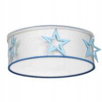 Plafon Sufitowy STAR Niebieski Biały Abażur 2xE27 40cm Lampa Wisząca Dom