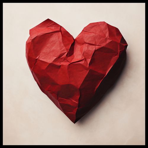 Plakat 50x50cm Kreślone Serce na Arena.pl