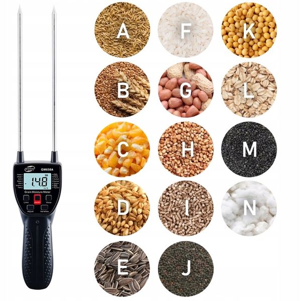 WILGOTNOŚCIOMIERZ PRECYZYJNY MIERNIK WILGOTNOŚCI ZIARNA I ZBOŻA LCD BATERIE zdjęcie 2