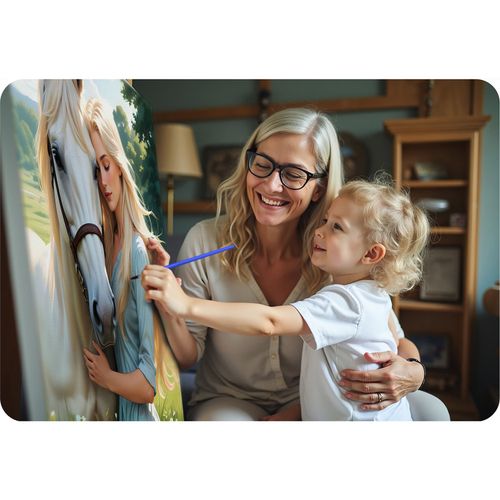 Obraz do malowania po numerach 40x50 cm Massido Portret kobiety z koniem na Arena.pl