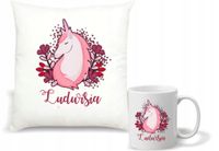 Zestaw PODUSZKA + KUBEK jednorożec unicorn NA URODZINY Z DOWOLNYM IMIENIEM