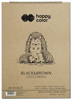 szkicownik na spirali happy color black&brown a4 50 arkuszy 80g