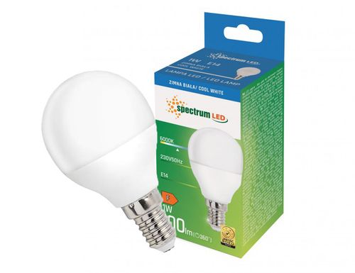 Żarówka LED kulka E14 230V 1W zimna CW WOJ+14447 SPECTRUM LED na Arena.pl