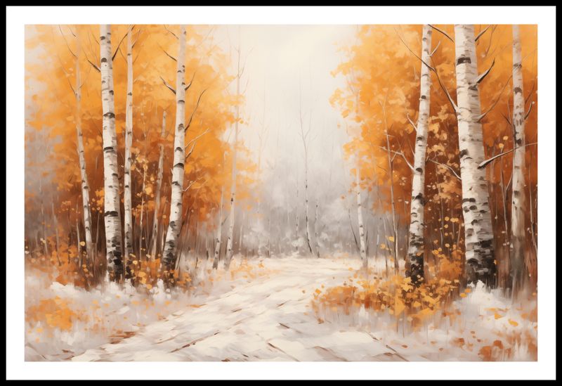 Plakat 86,4x56,8cm Jesienne Brzozy zdjęcie 3