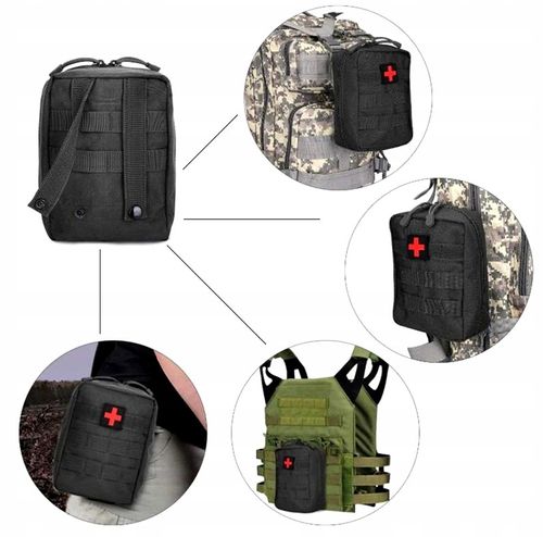 Apteczka Saszetka wojskowa taktyczna MOLLE kieszeń  C51_Czarny na Arena.pl