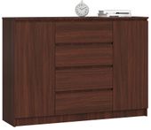KOMODA K 140 cm 2 DRZWI 4 SZUFLADY WENGE