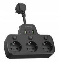 Rozdzielacz Listwa Zasilająca Wielofunkcyjna AC-USB Ineox LZW-3UB - Czarny