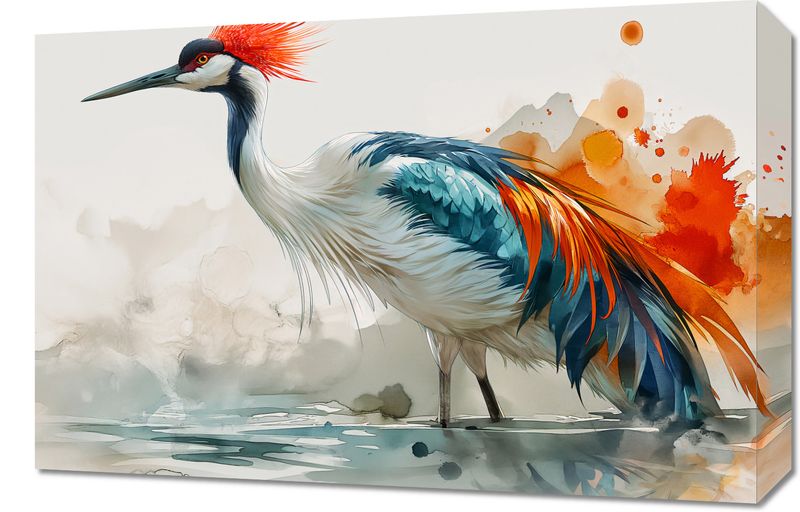 Obraz 60x40cm Żuraw w Akwareli zdjęcie 1