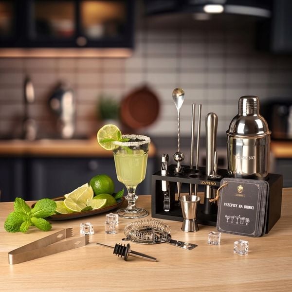 ZESTAW BARMAŃSKI LOVRENO DO DRINKÓW SHAKER zdjęcie 2