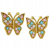 Srebrne kolczyki motylki dla dziewczynki sztyfty wkrętki srebro pozłacane