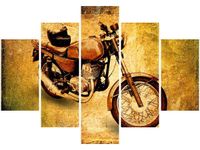 105CM 150CM OBRAZ 5 ELEM KLASYCZNY MOTOCYKL DRUK