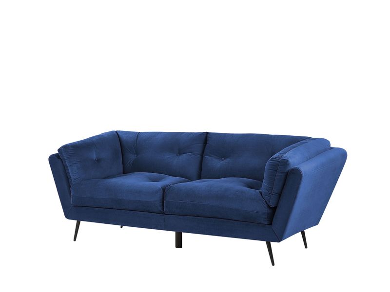 Sofa 3-osobowa welurowa niebieska LENVIK zdjęcie 3