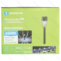 Lampa solarna do trawnika 6500K 6 sztuk plastikowy abażur fasolka w kolorowym opakowaniu