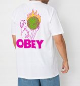 Koszulka OBEY Obey World In Flames biały S