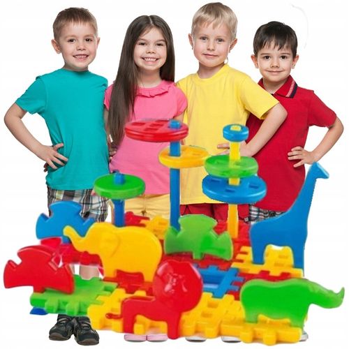 MARIOINEX Klocki Konstrukcyjne Wafle DUŻE Zabawki dla DZIECI Zestaw KLOCKÓW na Arena.pl