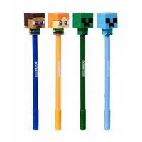 DŁUGOPIS Z SILIKONOWĄ NAKŁADKĄ MINECRAFT (36SZT)