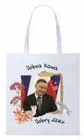 Prezydent Andrzej Duda Torba Eco Biała Shopper Z Nadrukiem Ze Zdjęciem