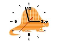 30X30CM ZEGAR POMARAŃCZOWY DINO OBRAZ DREWNO