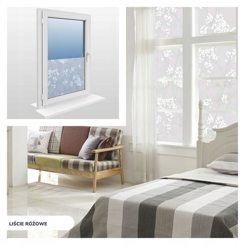 FOLIA OKIENNA STATYCZNA 60x150 MLECZNA KWIATY PASY WZORY OKLEINA na Arena.pl