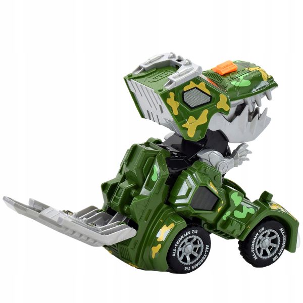 AUTO ROBOT ZABAWK DINOZAUR ZIEJE PARĄ SAMOCHÓD 2W1 zdjęcie 7