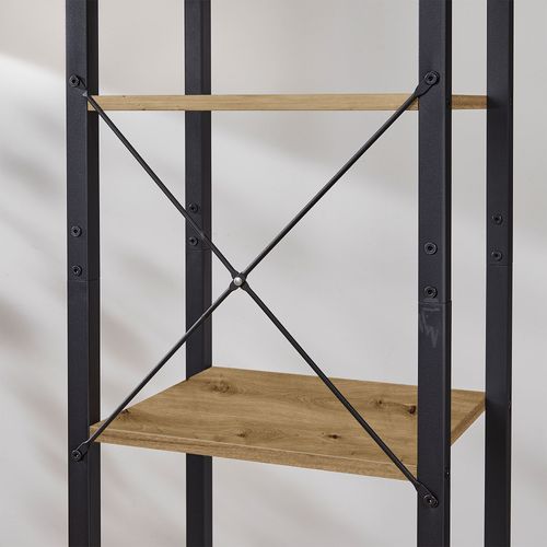 Regał na książki 6 półek dąb artisan czarny loft 186 cm na Arena.pl