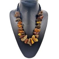 KORALE NASZYJNIK BURSZTYN BAŁTYCKI NATURALNY BIŻUTERIA Z BURSZTYNEM DUŻY