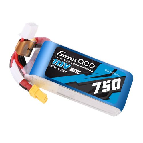 Akumulator Gens Ace 750mAH 11.1V 60C 3S1P Lipo z konektorem XT30 na Arena.pl