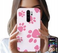 ETUI DO XIAOMI NOTE 8 PRO - RÓŻOWE PSIE ŁAPKI, PLECKI, OBUDOWA CASE