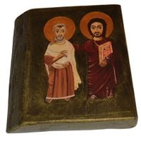 Ikona Przyjaźni Jezus i święty Menas