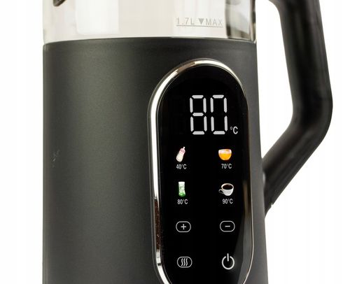 CZAJNIK ELEKTRYCZNY REGULACJA TEMPERATURY DIGITAL CZARNY 1,7L 2200W na Arena.pl