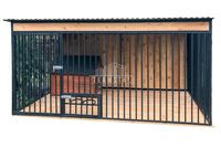 Kojec dla psów 3x2m Wiatrołap Drewn.podłoga ściana Uchwyt na miski TS681