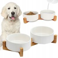 CERAMICZNA MISKA DLA KOTA PSA MISKI NA STELAŻU PODWÓJNA MISKA CERAMICZNA