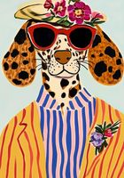 Plakat 70x100cm  Portret Zwierząt | Pies w Okularach | Pop Art