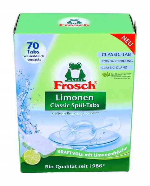 FROSCH Classic Lemon Tabletki do Zmywarki Skuteczne i Biodegradowalne x70 zdjęcie 7