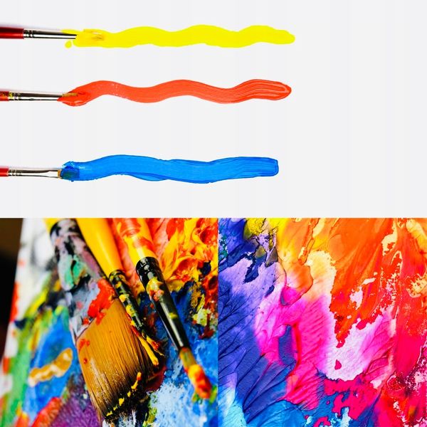 FARBY AKRYLOWE 600 ml ZESTAW FARB AKRYLOWYCH PODSTAWOWE KOLORY KRYCIE zdjęcie 5